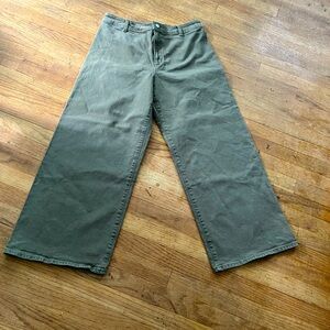 Universal Thread Size 12 Wide Leg Ankle Army Green Jeans Preowned